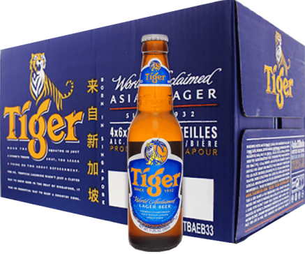 Tiger Beer doos van 24 flesjes á 0,33 liter